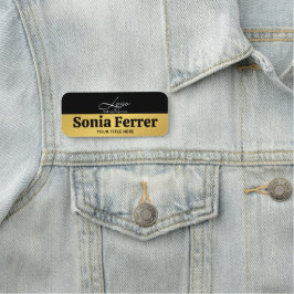 シック金ゴールド追加ロゴ企業のプロフェッショナル従業員 名札