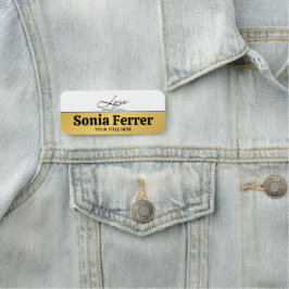 シック金ゴールド追加ロゴ企業のプロフェッショナル従業員 名札