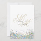 シック金ゴールド銀グリッターモノグラムイニシャル結婚ズ 招待状 (裏面)