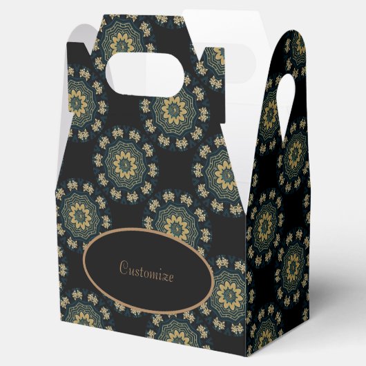 シック金ゴールド&グリーンアジアスタイルゲーブル フェイバーボックス (オープン)