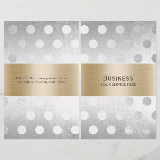 シック金ゴールド&シルバー美しいヘアサロンスパバイフォールド (正面)