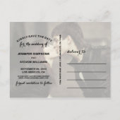 シック金ゴールド | セーブ・ザ・デート案内 案内ポストカード (裏面)