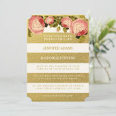 シック金ゴールド|バラ結婚式招待状 招待状 (スタンド正面)