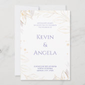 シック金ゴールド&フローラエレガンス結婚式招待状 招待状 (正面)