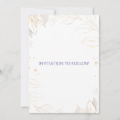 シック金ゴールド&フローラエレガンス結婚式招待状 招待状 (裏面)