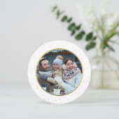 シック金ゴールド&ホワイトジョイファミリーフォトホリデー 招待状 (スタンド正面)