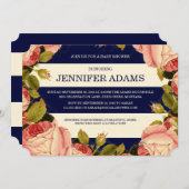 シック金ゴールド |植物性ベビーシャワー招待状 招待状 (正面/裏面)