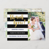 シック金ゴールド | 黒はっきりしたいストライプ写真 ポストカード (正面/裏面)