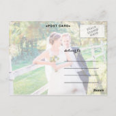 シック金ゴールド | 黒はっきりしたいストライプ写真 ポストカード (裏面)