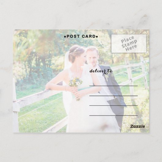 シック金ゴールド | 黒はっきりしたいストライプ写真 ポストカード (裏面)