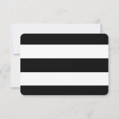 シック金ゴールド |黒はっきりしたいストライプRSVPカード 出欠カード (裏面)