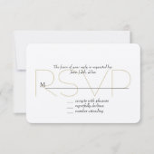 シック金ゴールドRSVP 出欠カード (正面)