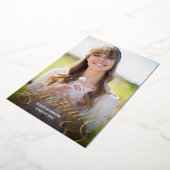 シック金箔書道写真卒業パーティー 箔招待状 (回転した状態)