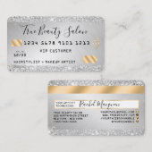 シック銀グリッターメタリック金ゴールドクレジットスタイル 名刺 (正面/裏面)