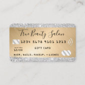 シック銀グリッター金ゴールドメタリッククレジットギフト 名刺 (正面)