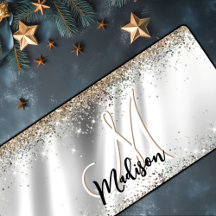 シック銀金ゴールドフェイクグリッターモノグラム