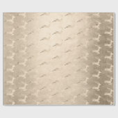 シック銅バラ金ゴールドクリスマストナカイのパターン ラッピングペーパー (フラット)