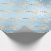 シック銅バラ金ゴールドクリスマストナカイのパターン ラッピングペーパー (角)