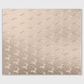 シック銅バラ金ゴールドクリスマストナカイのパターン ラッピングペーパー (フラット)