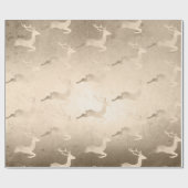 シック銅バラ金ゴールドクリスマストナカイのパターン ラッピングペーパー (フラット)