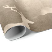 シック銅バラ金ゴールドクリスマストナカイのパターン ラッピングペーパー (ロールコーナー)