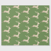シック銅バラ金ゴールドクリスマストナカイのパターン ラッピングペーパー (フラット)