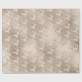 シック銅バラ金ゴールドクリスマストナカイのパターン ラッピングペーパー (フラット)