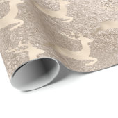 シック銅バラ金ゴールドクリスマストナカイのパターン ラッピングペーパー (ロールコーナー)