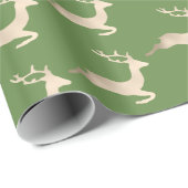 シック銅バラ金ゴールドクリスマストナカイのパターン ラッピングペーパー (ロールコーナー)