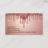 シック銅バラ金ゴールドグリッター爪、 ネイルプロフェッショナル 名刺 (裏面)