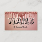 シック銅バラ金ゴールドグリッター爪、 ネイルプロフェッショナル 名刺 (正面)