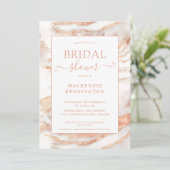 シック銅バラ金ゴールド大理石ブライダルシャワーインビタット 招待状 (スタンド正面)