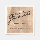 シック銅箔院卒業パーティー紙 スタンダードカクテルナプキン (正面)