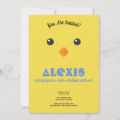 シック顔誕生日パーティフォト招待状 招待状 (正面)