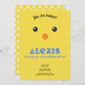 シック顔誕生日パーティフォト招待状 招待状 (正面/裏面)