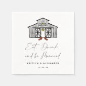 シック食べバンドリンク結婚したベ スタンダードカクテルナプキン (正面)