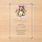 シック飲インラブブライダルシャワー アクリル招待状 (正面)