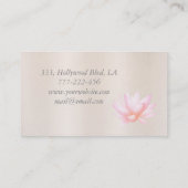 シック魅力的な淡い色のピンクの水色の蓮の花 名刺 (裏面)