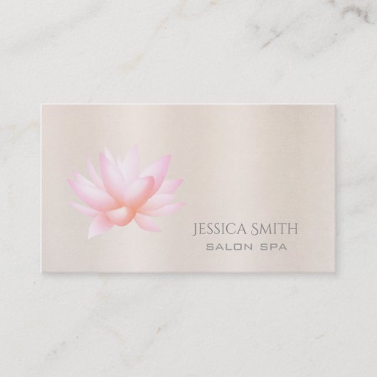 シック魅力的な淡い色のピンクの水色の蓮の花 名刺 (正面)