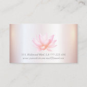 シック魅力的な淡い色のピンクの水色の蓮の花 名刺 (裏面)