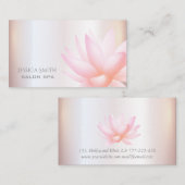 シック魅力的な淡い色のピンクの水色の蓮の花 名刺 (正面/裏面)