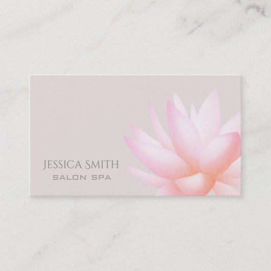シック魅力的な淡い色のピンクの水色の蓮の花 名刺 (正面)