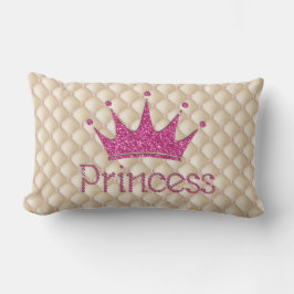 シック魅力的パール、ティアラ、プリンセス、キラキラ ランバークッション