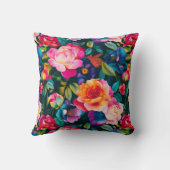 シック鮮やかバラパターン クッション (裏面)