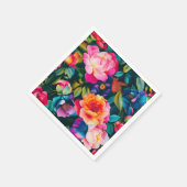 シック鮮やかバラパターン スタンダードカクテルナプキン (角)