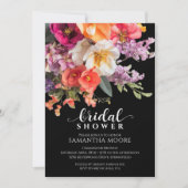 シック鮮やかフローラブライダルシャワー 招待状 (正面)