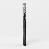 シック黒銀箔フェイクグリッター薄紫モノグラム Case-Mate iPhoneケース (裏面/右)