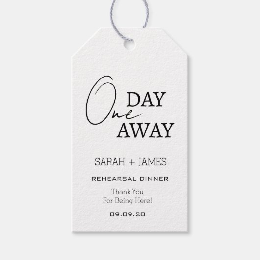 シック1日リハーサル遠くにディナーパーティーありがとう ギフトタグ (正面)