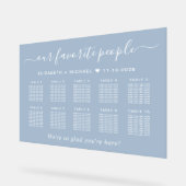 シック10テーブルダスティブルー結婚の座席 アクリルサイン (傾斜)