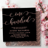 シック10バラ金ゴールドスクリプト100誕生日 招待状